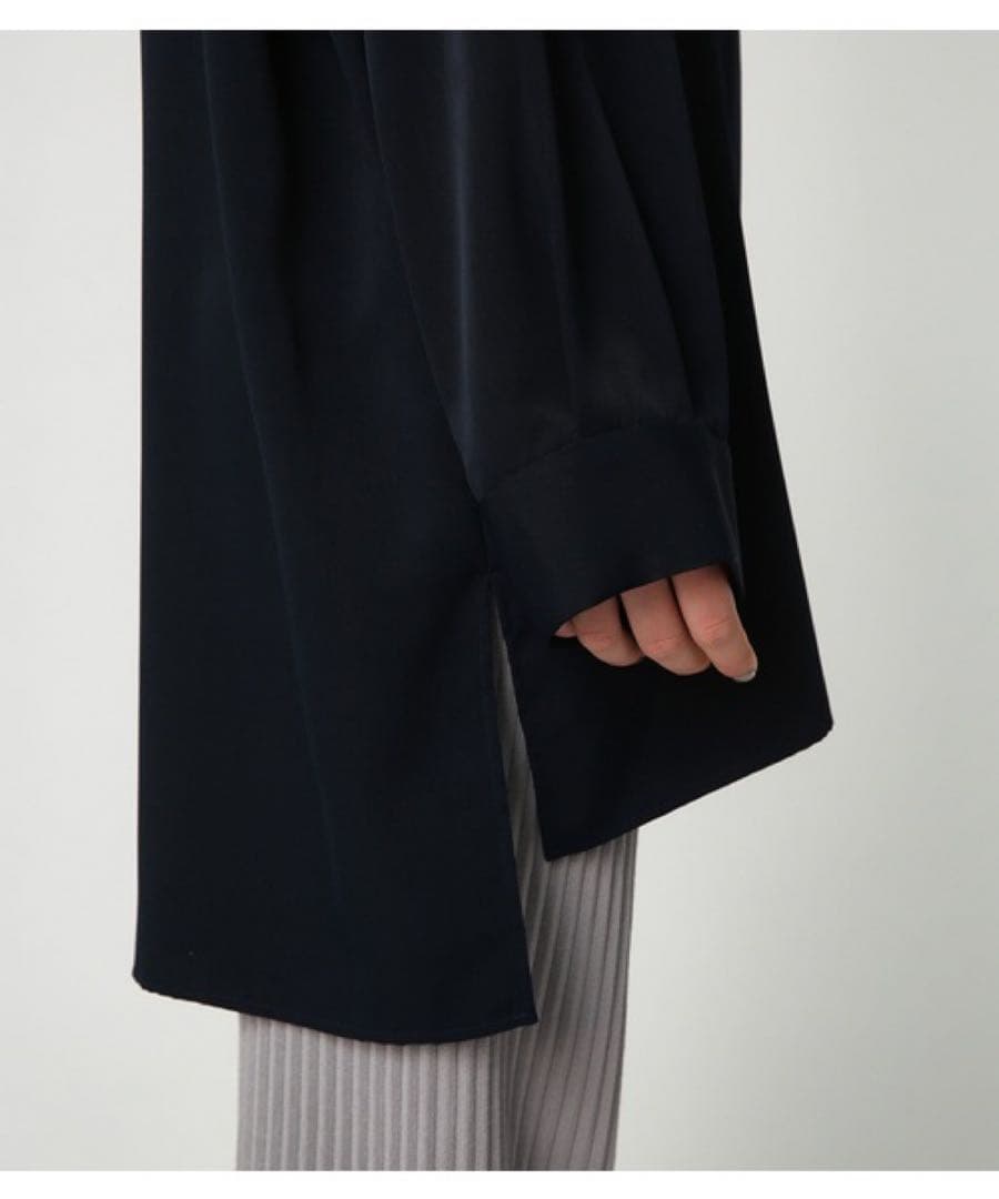 RIM.ARK リムアーク ロングライトシャツジャケット　ネイビー