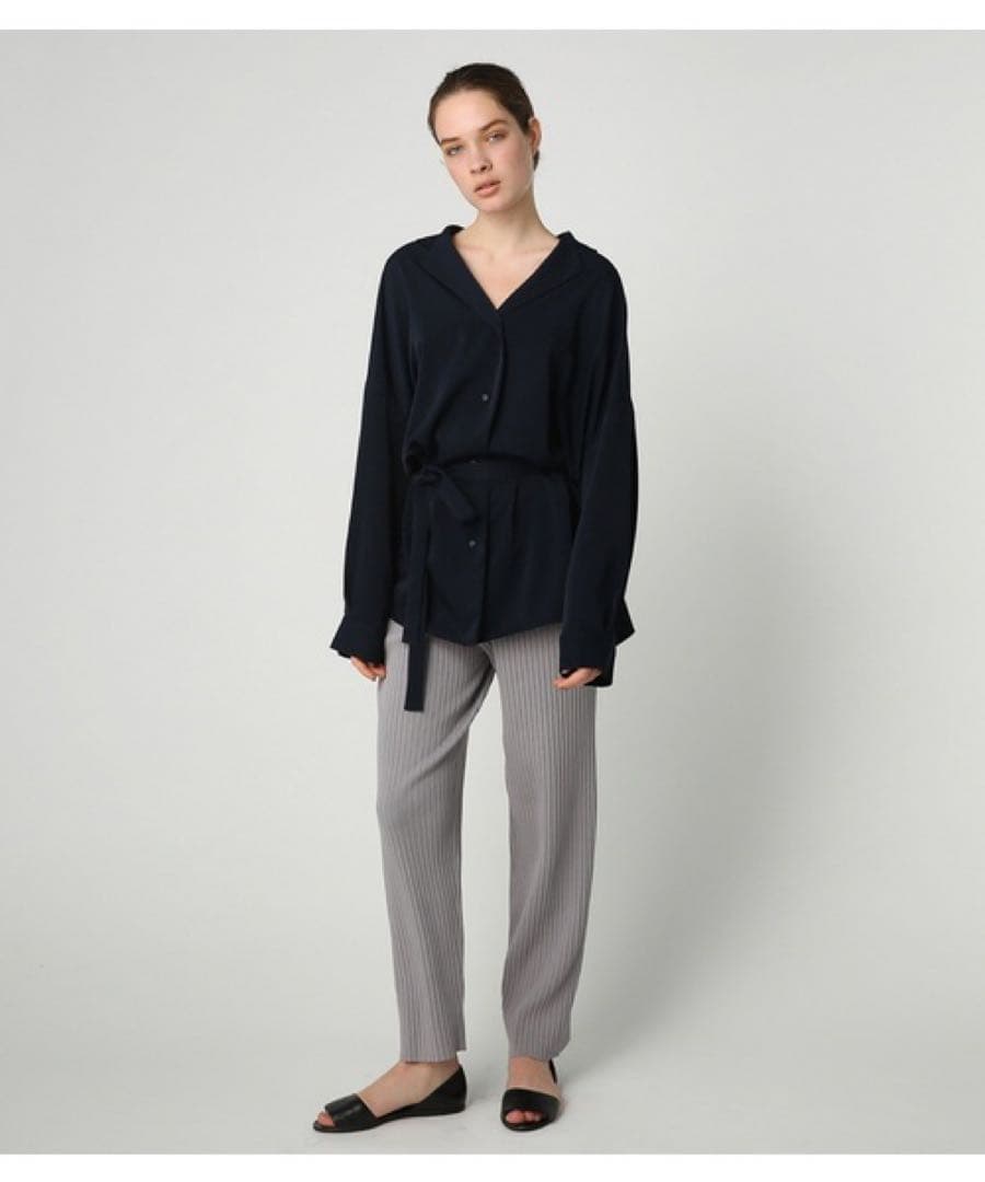 RIM.ARK リムアーク ロングライトシャツジャケット　ネイビー