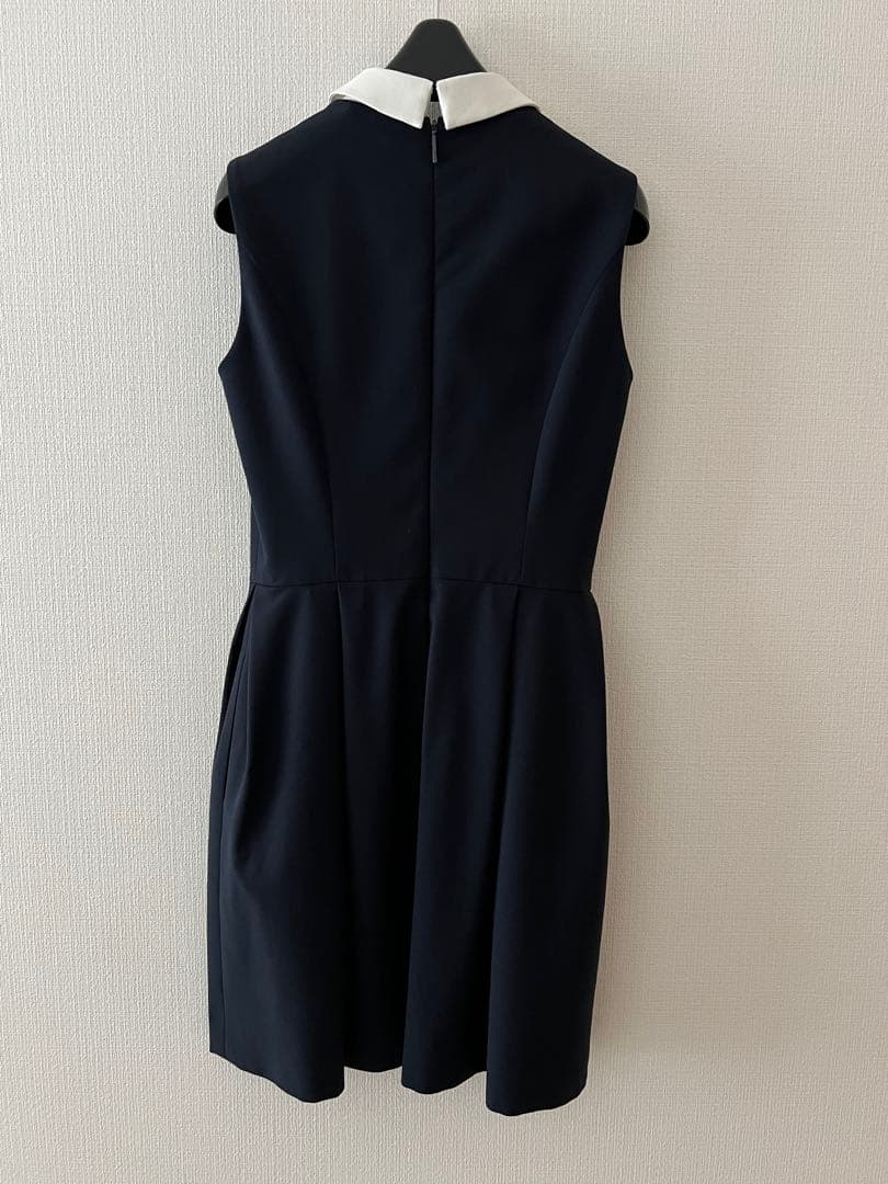 Rene 白襟　34 美品　ワンピース　濃紺 襟付きワンピース　商品タグ有り