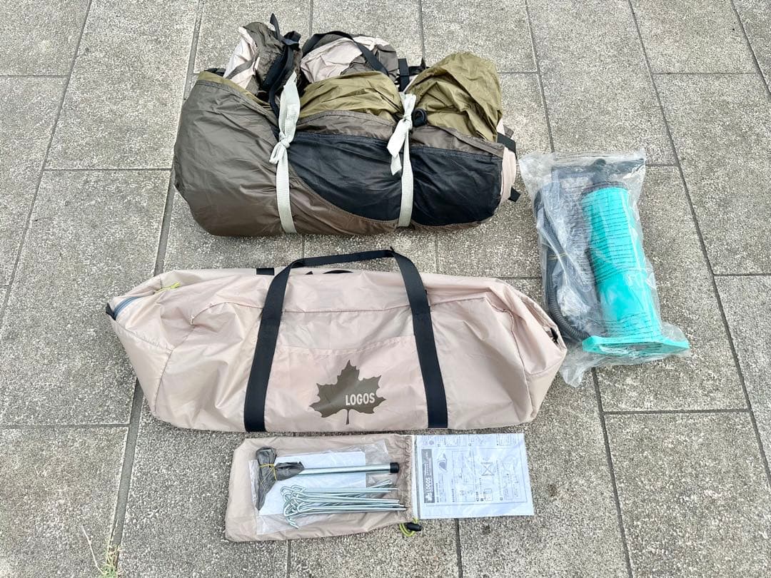 【未使用】ロゴス LOGOS エアマジック ドーム M-BJ 専用ポンプ付き