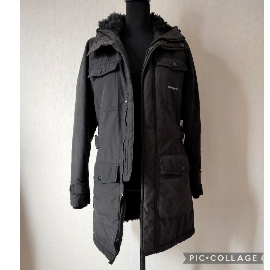 【美品・希少】Carhartt 裏ボア モッズコート 黒 M レディース