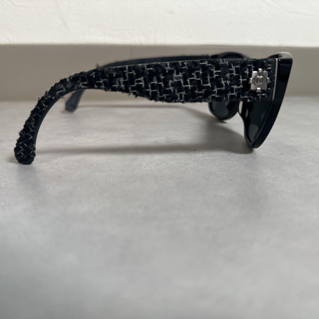 CHANEL シャネル ツイード サングラス ココマーク ロゴ金具 ケース付き