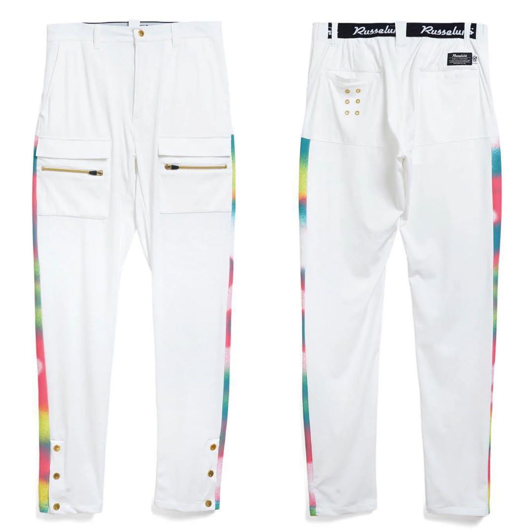 ラッセルノ ゴルフ ストレッチ スキニー カーゴ ロングパンツ ホワイト L 5