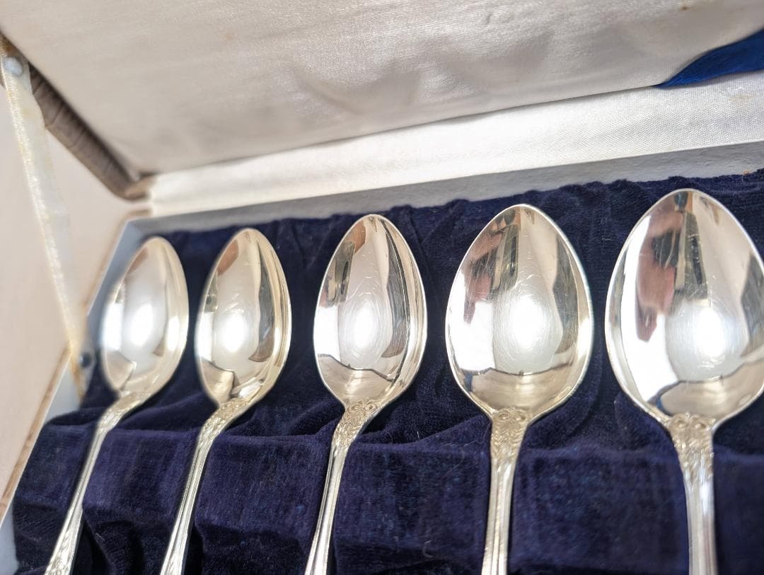 vintage　Silver950　希少アンティーク風スプーン５本セット　箱付き