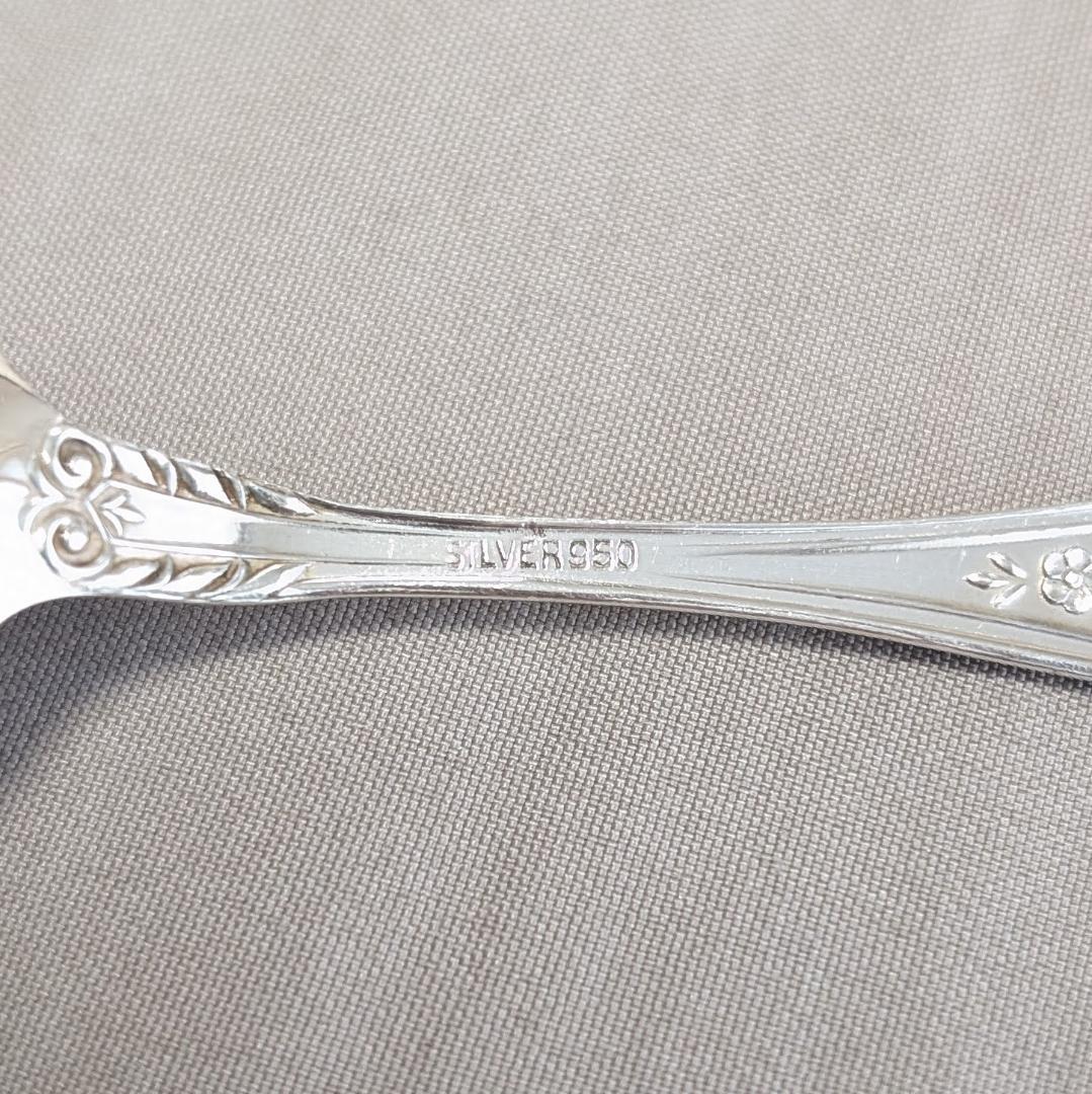 vintage　Silver950　希少アンティーク風スプーン５本セット　箱付き