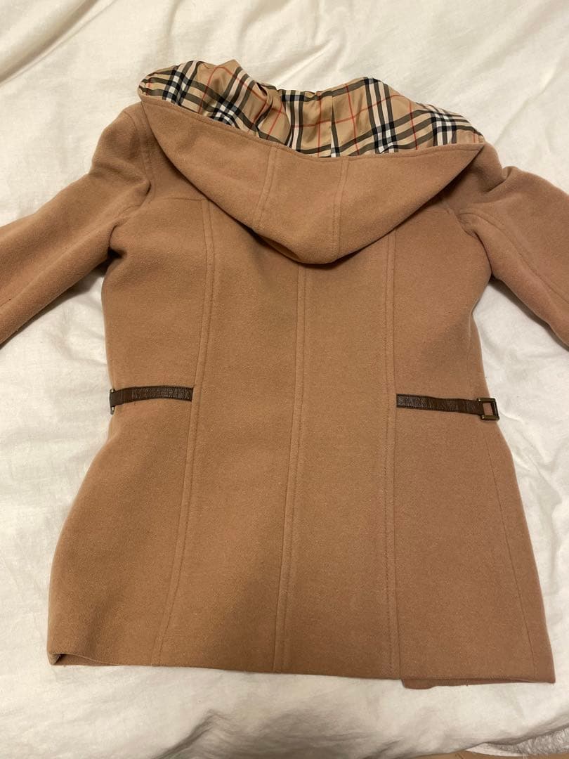 バーバリー　ノバチェック　ウール　コート　ロゴ刺繍