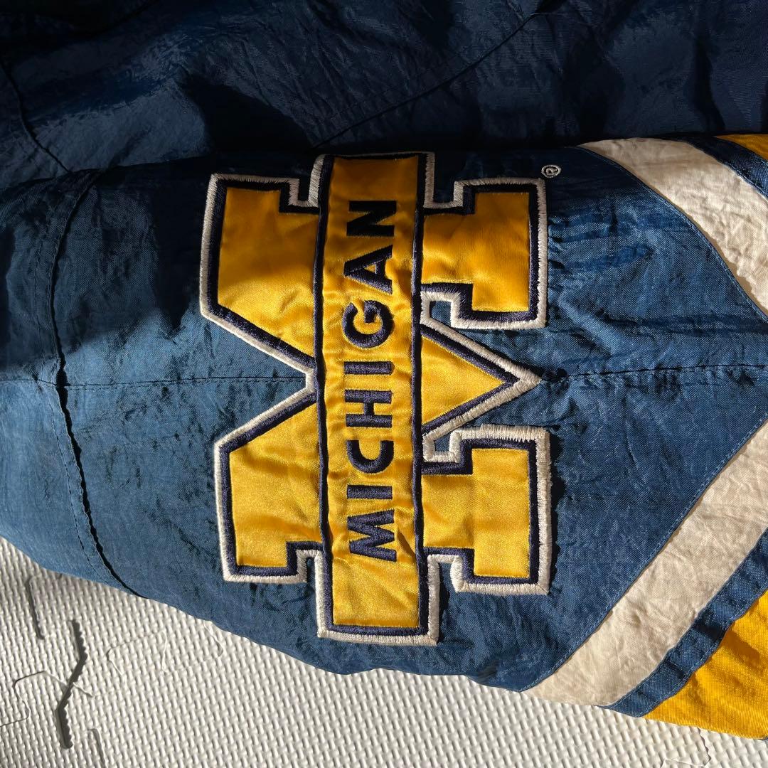 90s STARTER ミシガン大学 中綿 ナイロンジャケット XL アメフト