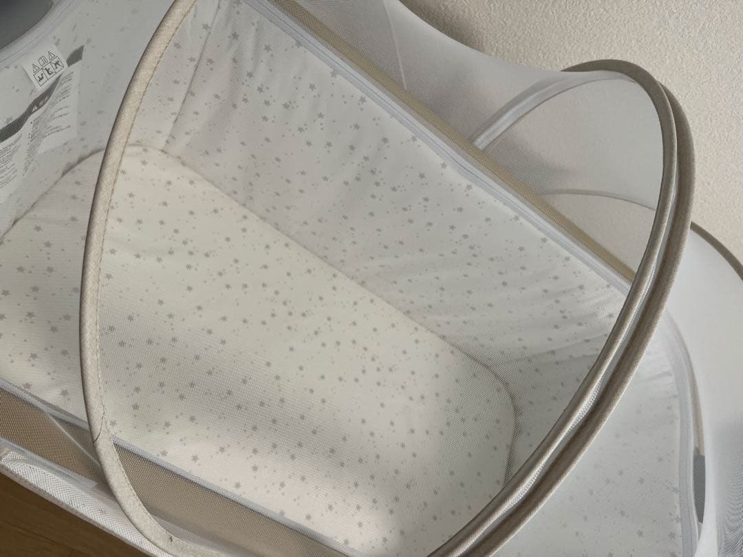 ベビーベッド メッシュサイド ベージュ