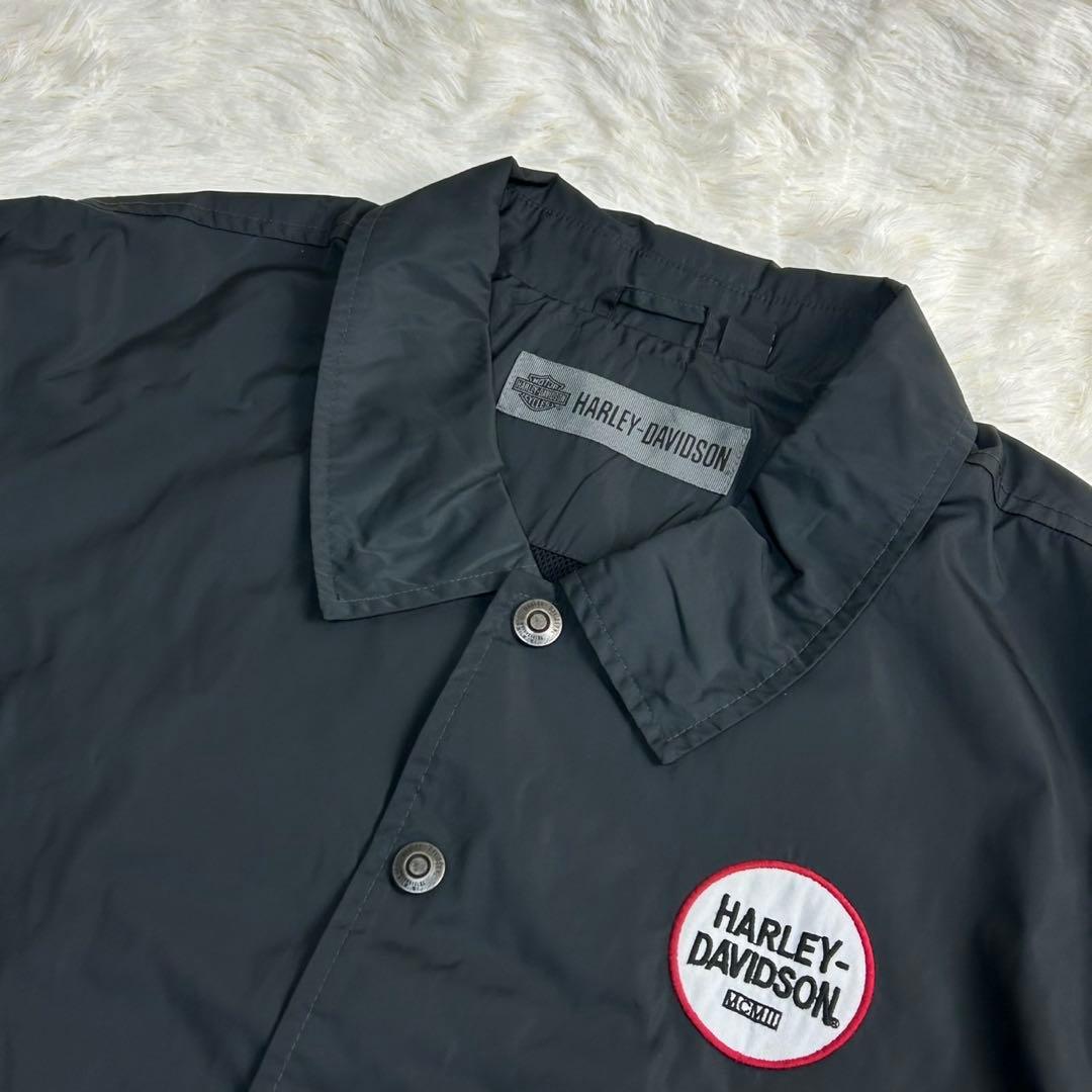 希少XXL✨美品✨ハーレーダビッドソン コーチジャケット 黒 バッグロゴ 2XL