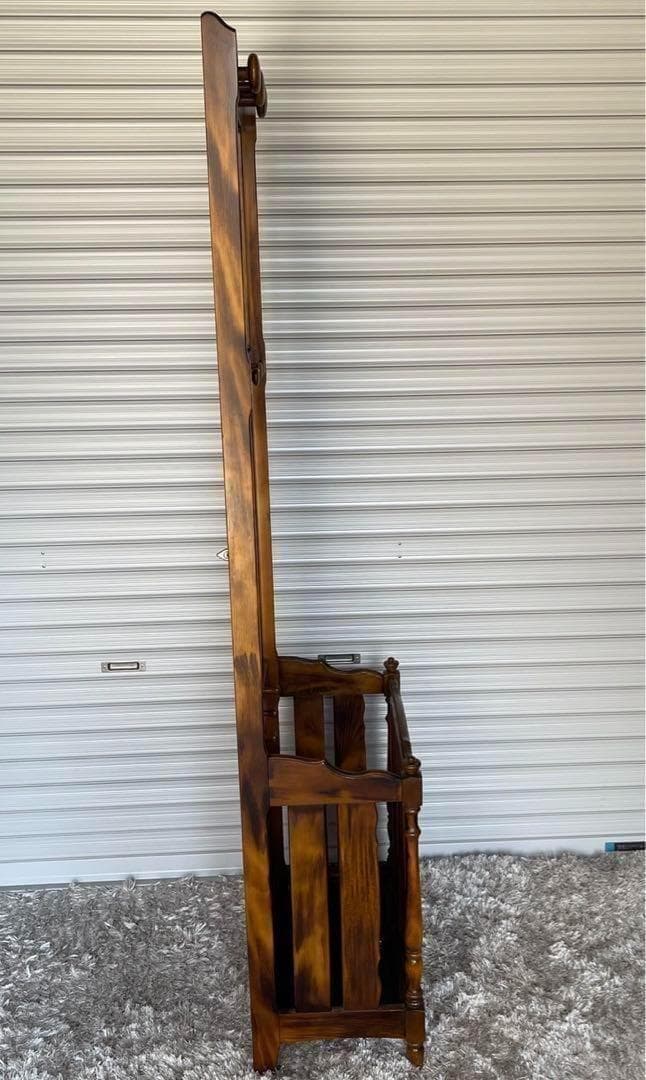 オールドカリモク　ヴィンテージ　傘立て　アンブレラスタンド　鏡付き　昭和レトロ