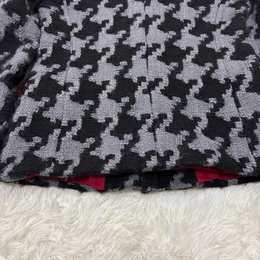 MOSCHINO 千鳥格子　ジャケット　赤ボタン　クラシック　M