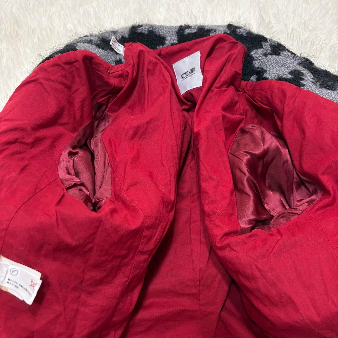 MOSCHINO 千鳥格子　ジャケット　赤ボタン　クラシック　M