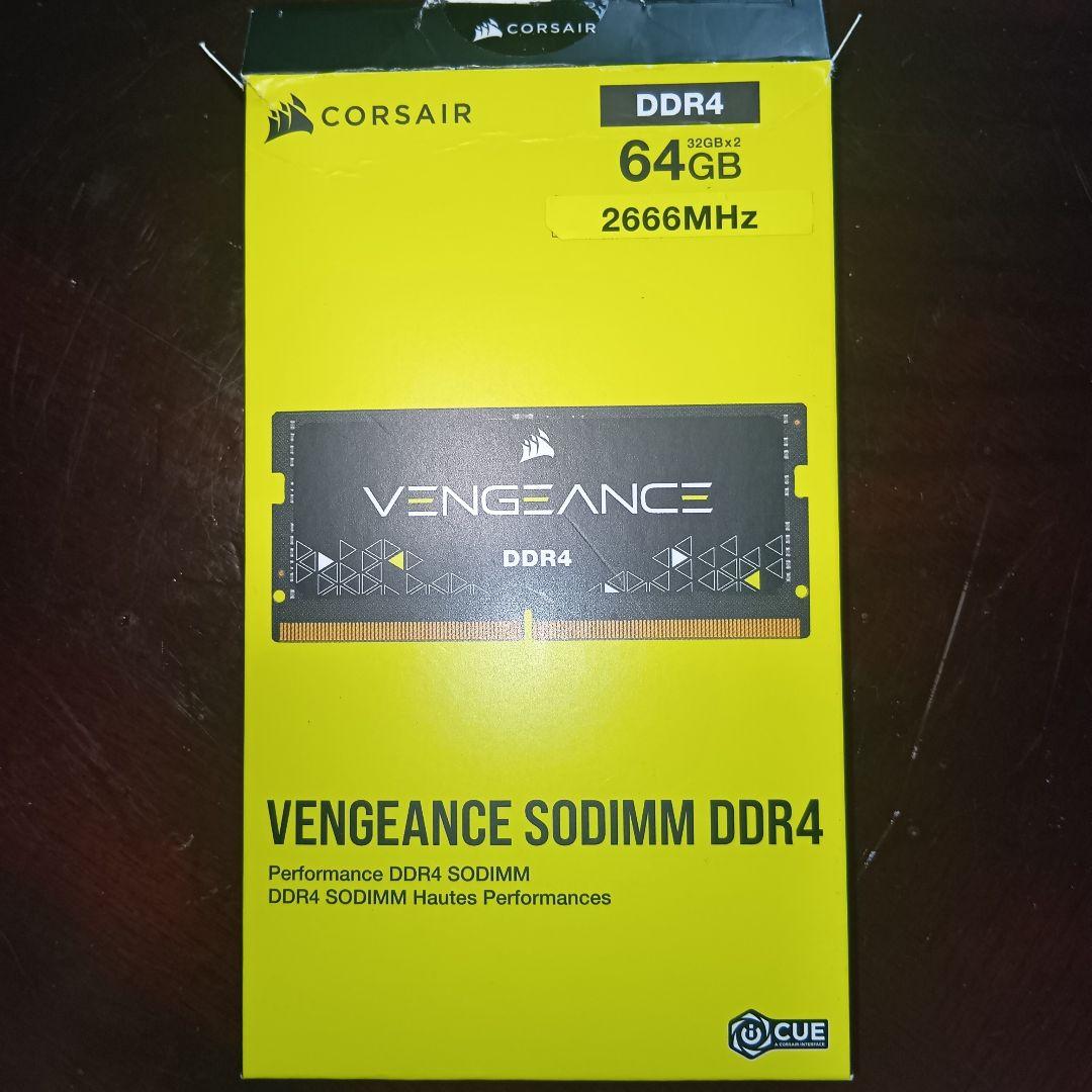 Corsair DDR4 64GB 2666MHz ノートパソコン用メモリ