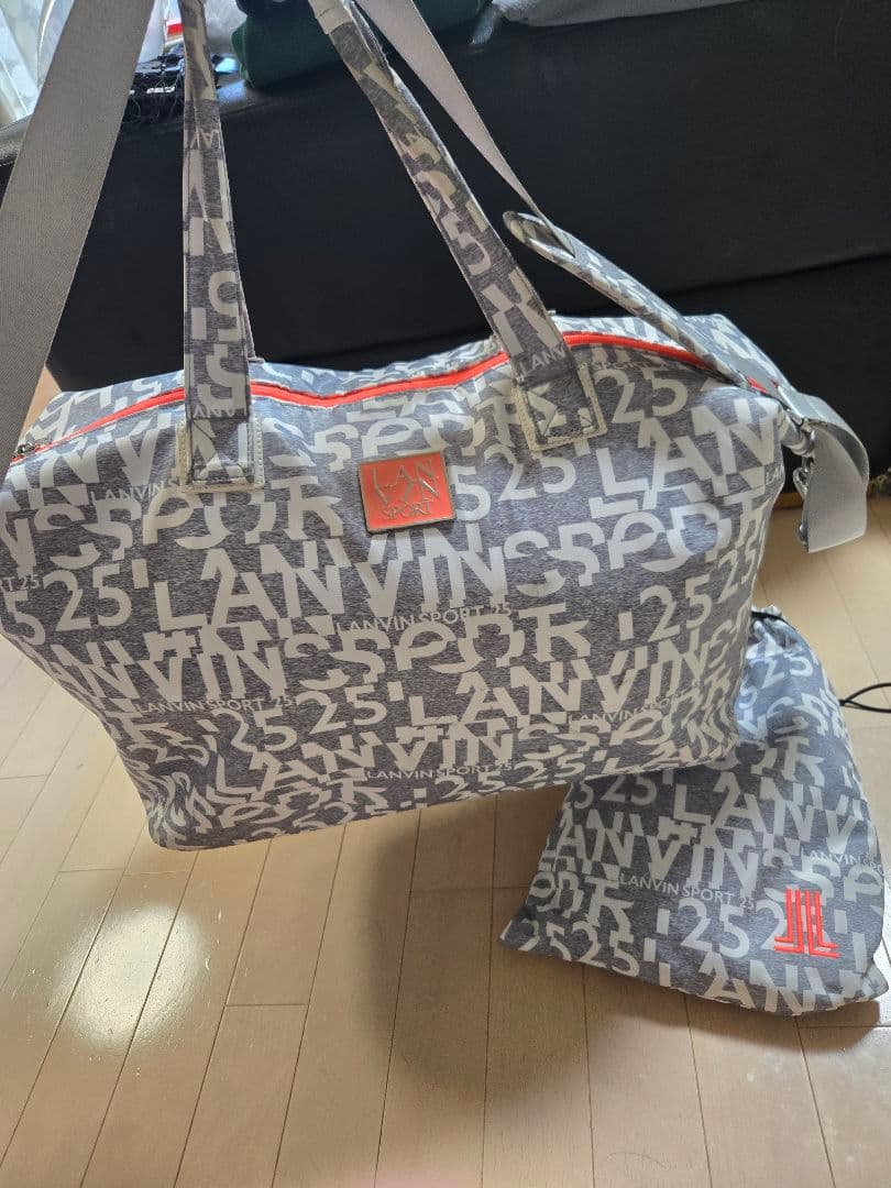 【25周年】 総柄ロゴボストンバッグ LANVIN ランバン シューズ収納袋付