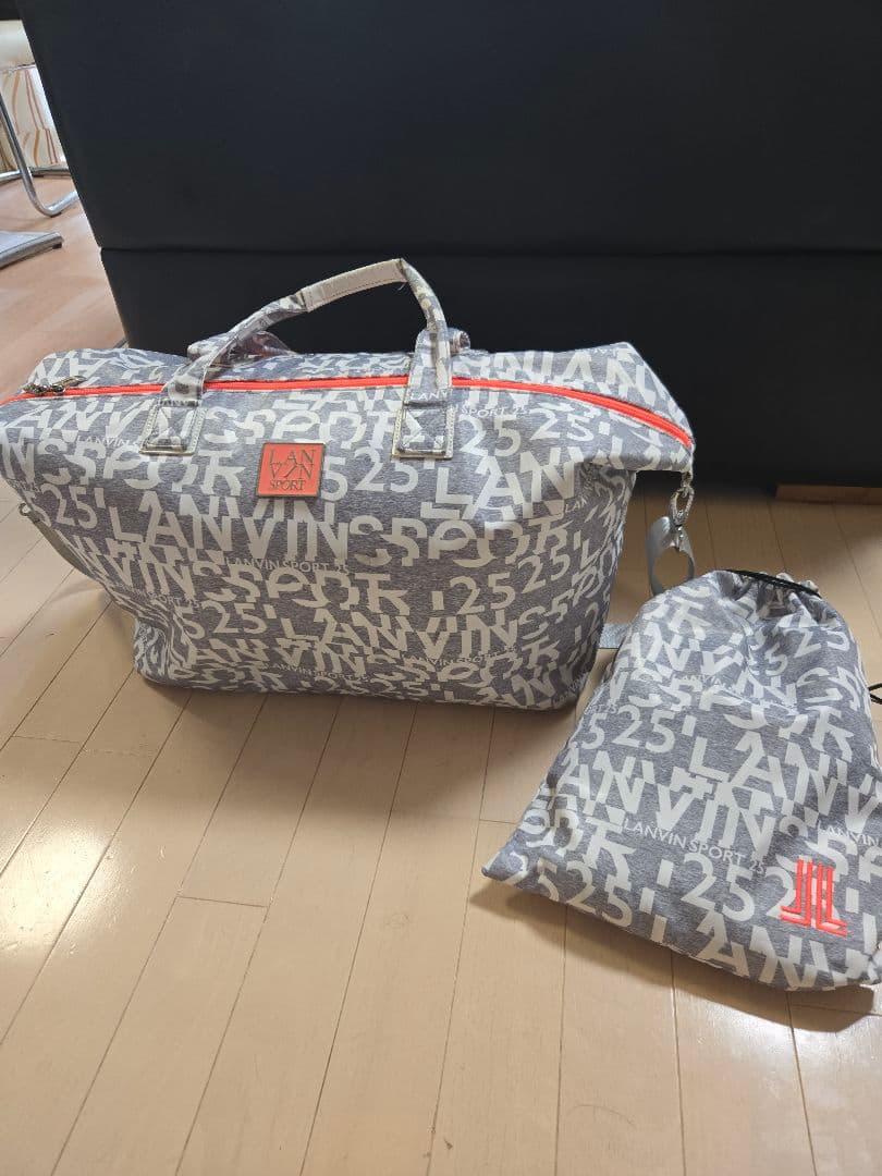 【25周年】 総柄ロゴボストンバッグ LANVIN ランバン シューズ収納袋付