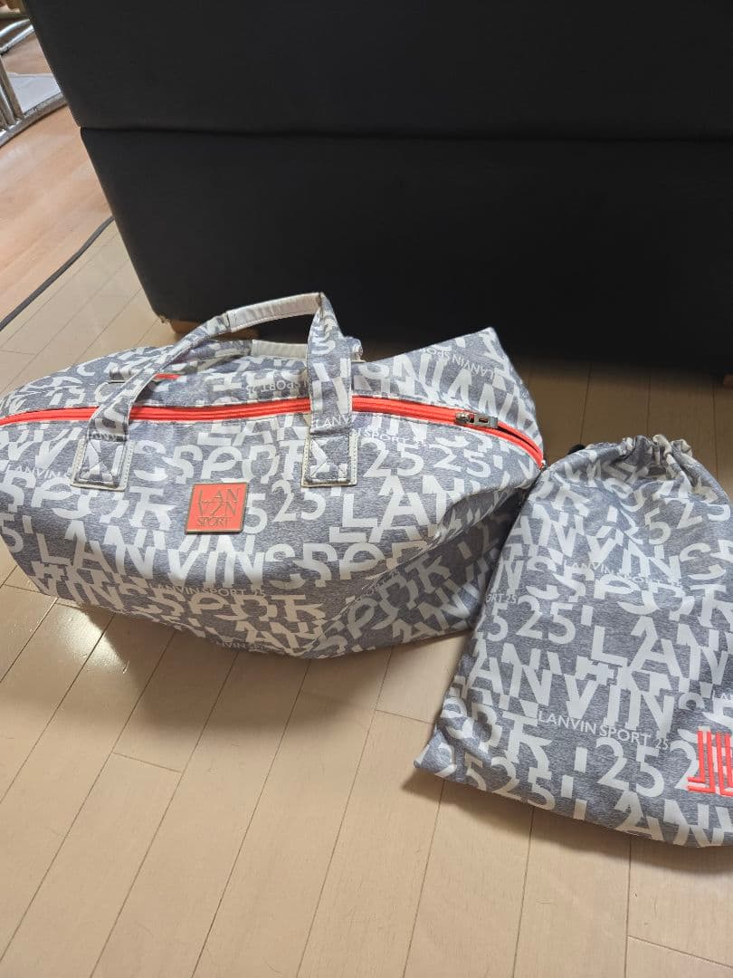【25周年】 総柄ロゴボストンバッグ LANVIN ランバン シューズ収納袋付