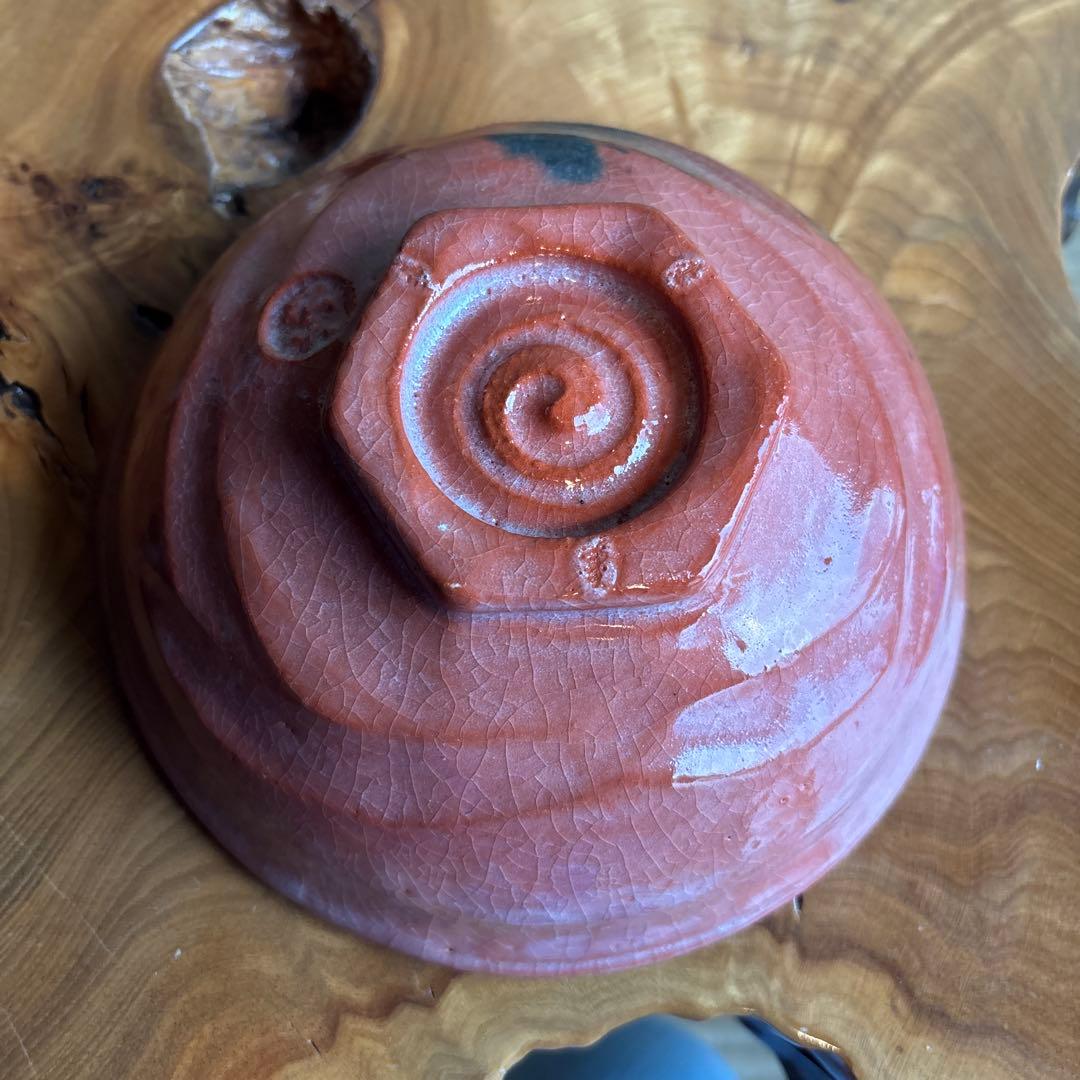 嶋台茶碗 松楽作 金銀組 楽焼 抹茶碗 茶道具 共箱（83Hb）