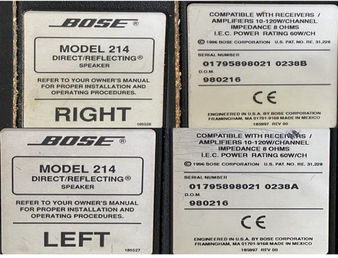 BOSE ボーズ スピーカー MODEL　214 　2個セット ペア