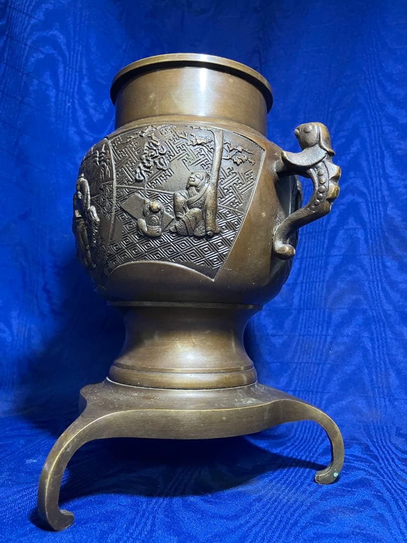 花瓶　花器　真鍮　骨董品　時代物