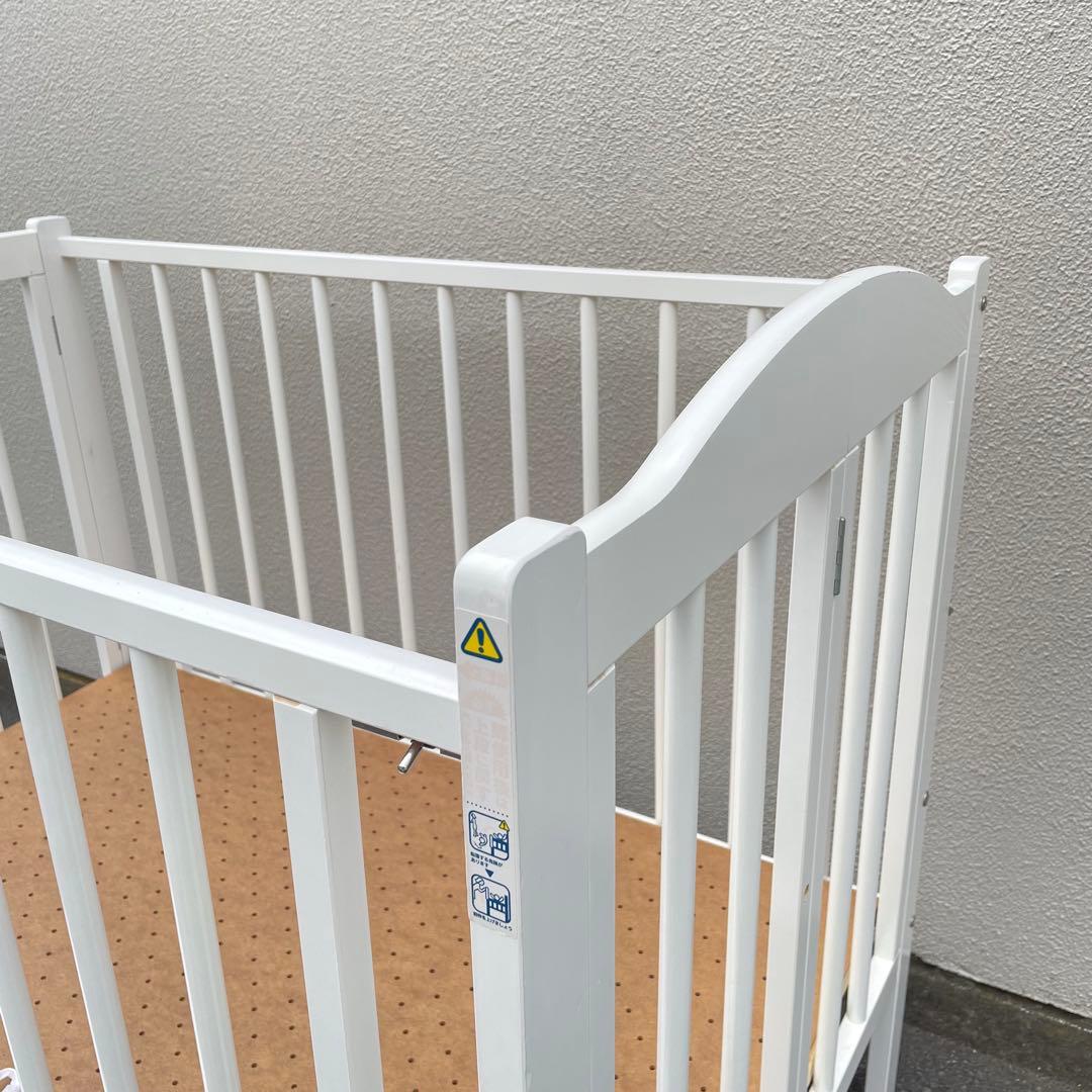 【美品・送料込】ワンタッチハイベッド パル 石崎家具 日本製 ベビーベッド