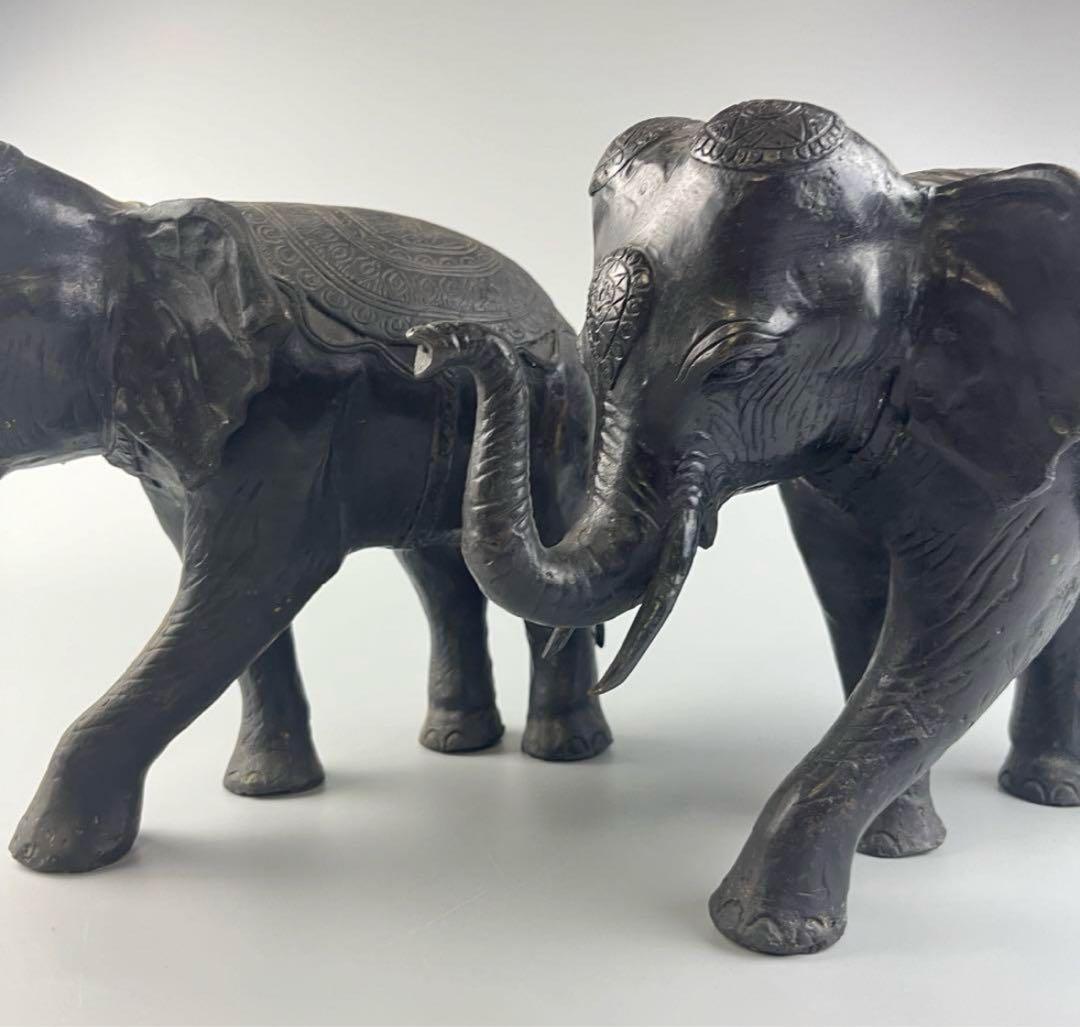 象 ぞう 置物 古美術 約9.9kg、9kg 金属 銅製 置物