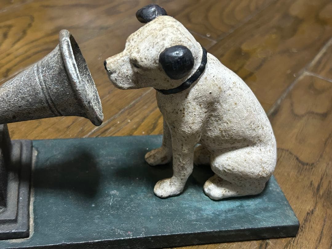 犬と蓄音機の金属製装飾品　激レア商品　レトロ　昭和　アンティーク