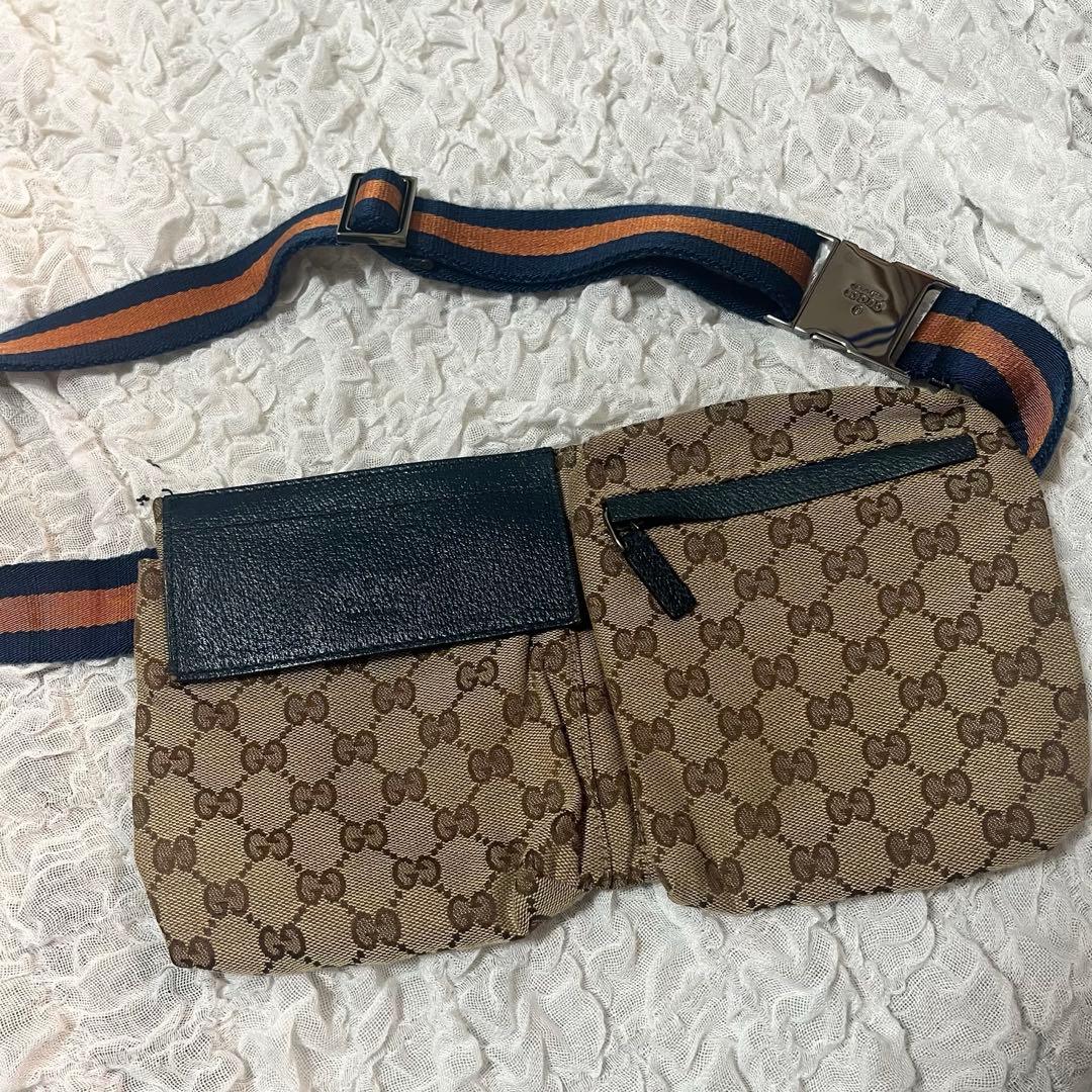 GUCCI ボディバッグ ウエストポーチ　GG柄 保存袋付き