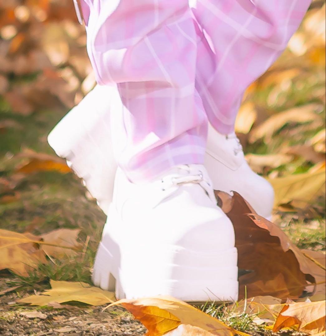 コスプレ ホワイト 厚底 ブーツ 13cm