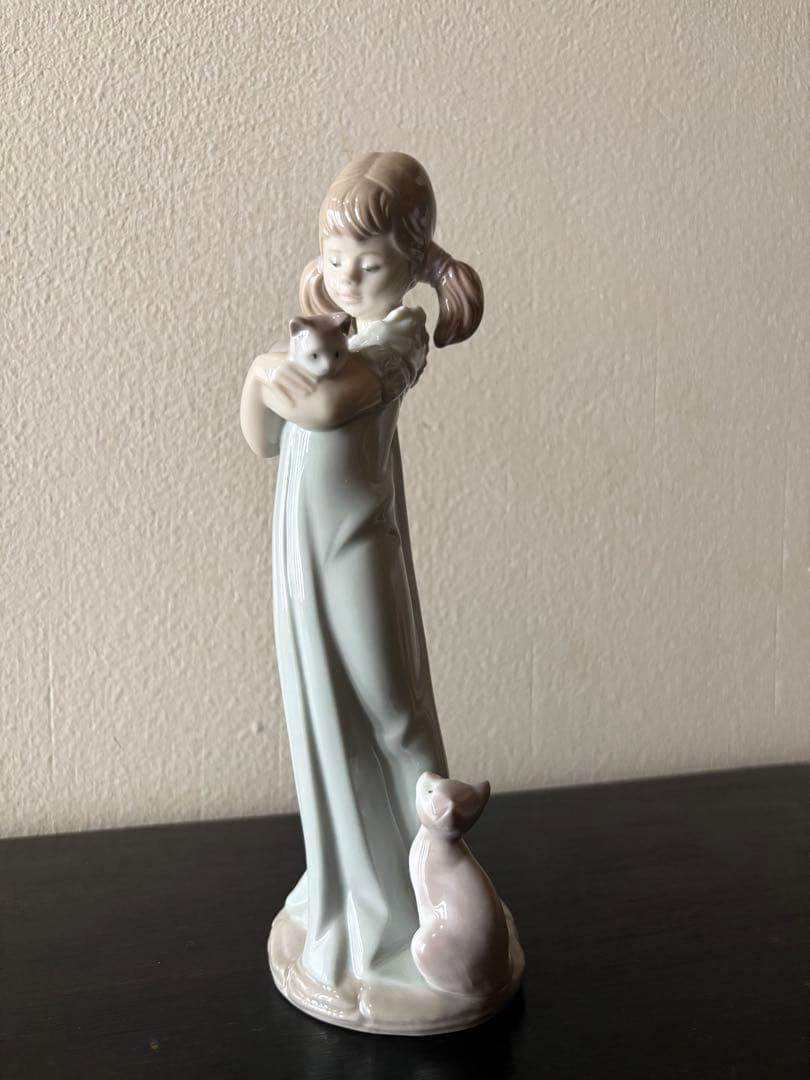 リヤドロ 私のことも忘れないで フィギュリン LLADRO 外箱付き　猫　少女
