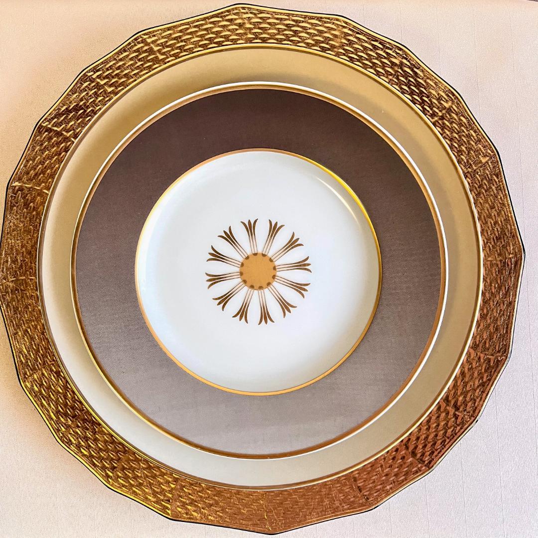 ★新品未使用 ★フランス製シャビーシックなディナープレート 4枚