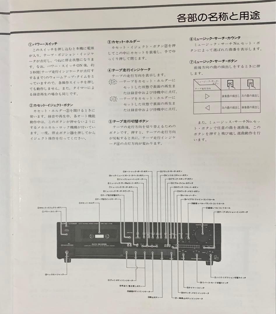 超希少　ALPINE/LUXMAN K-106 カセットデッキ