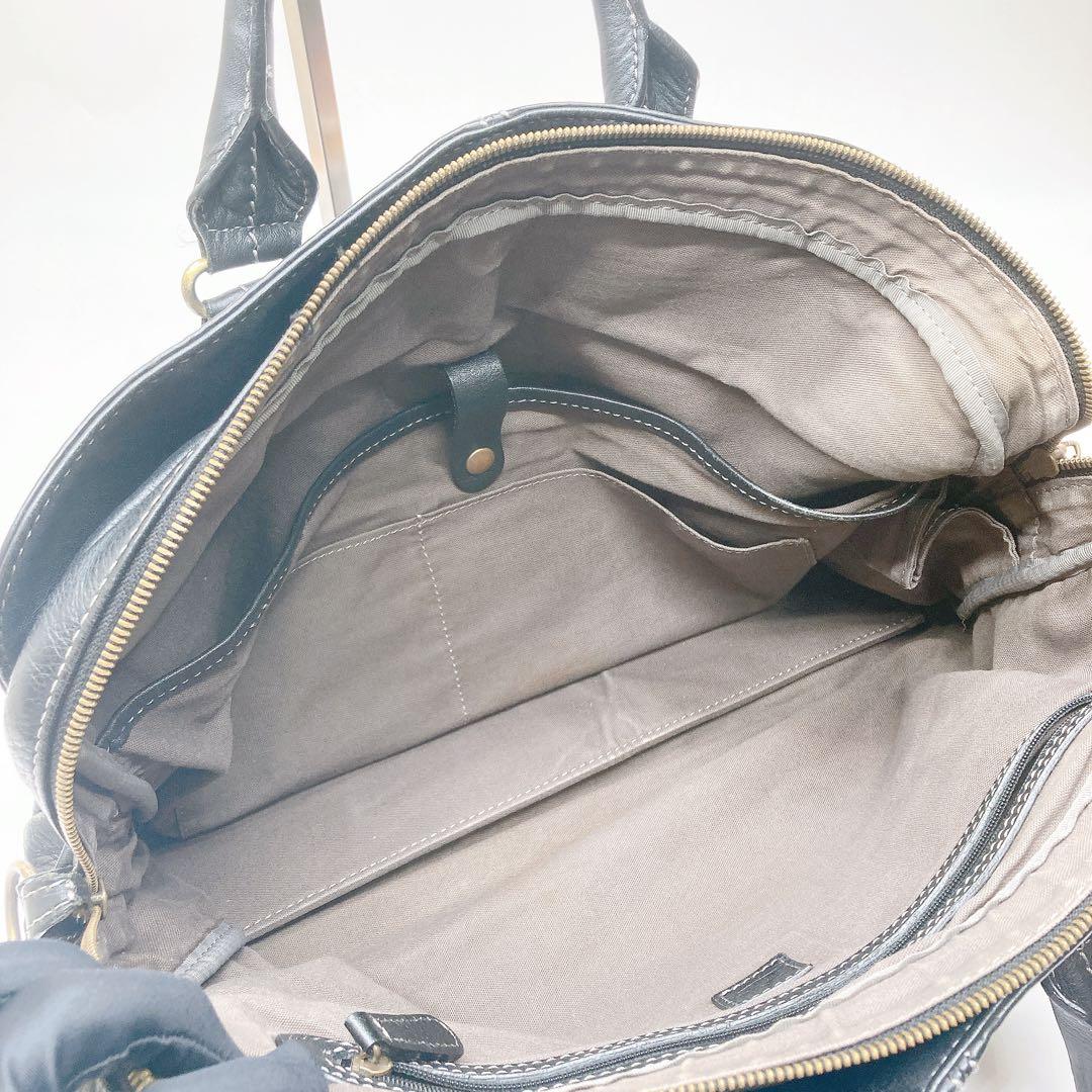 ✨良品✨土屋鞄 プローター　2wayビジネスバッグ オールレザー ブラック ロゴ