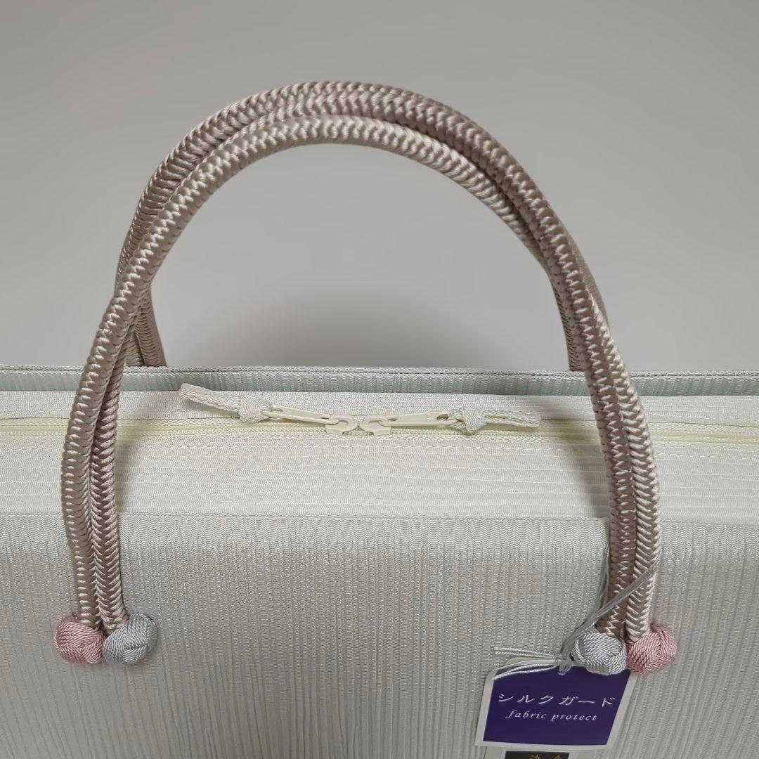 和装バッグ　横長　利休　バッグ　小田巻　　正絹　日本製