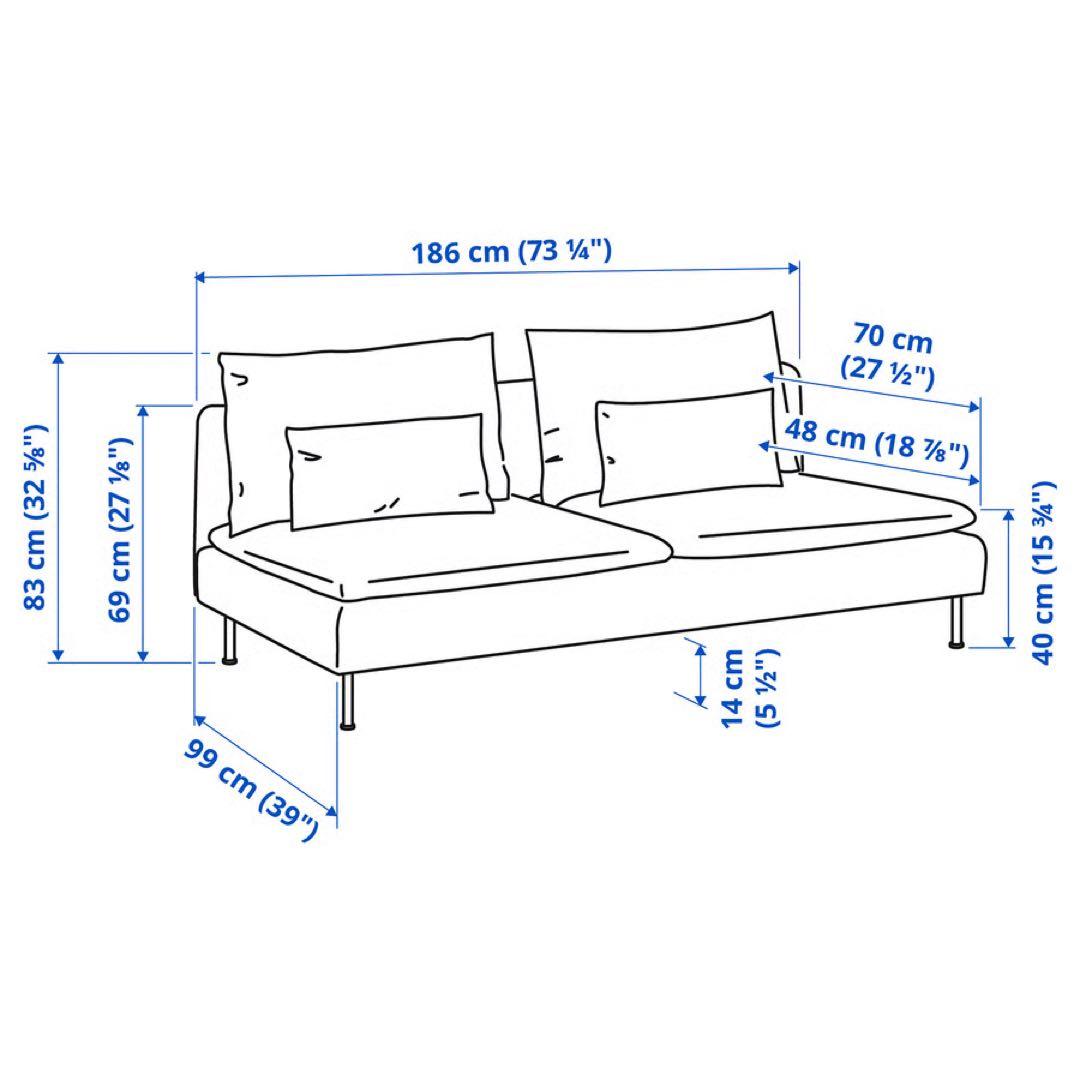 【ほぼ未使用】IKEA ソーデルハムン 3人掛け ケーリンゲグレーターコイズ