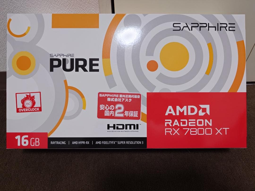 グラフィックボード・グラボ・ビデオカード Sapphire Radeon RX7800XT 16GB PURE