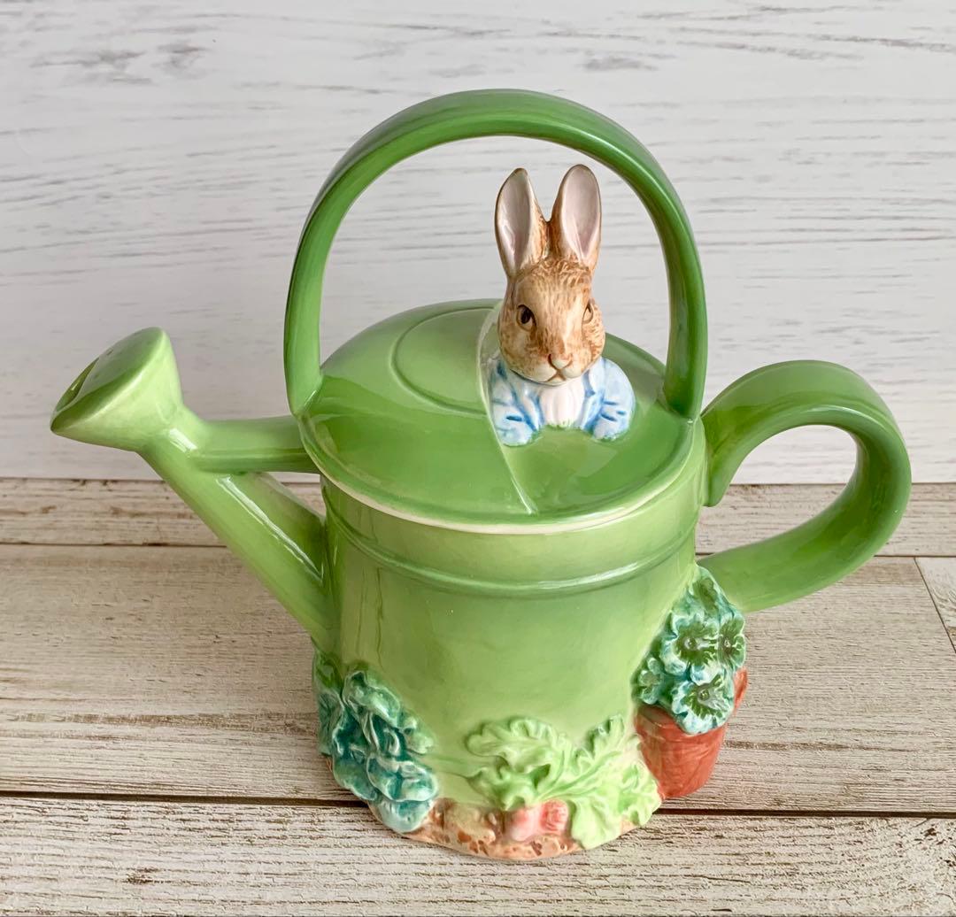 ピーターラビットじょうろ ティーポッド型オルゴール シュミット社製