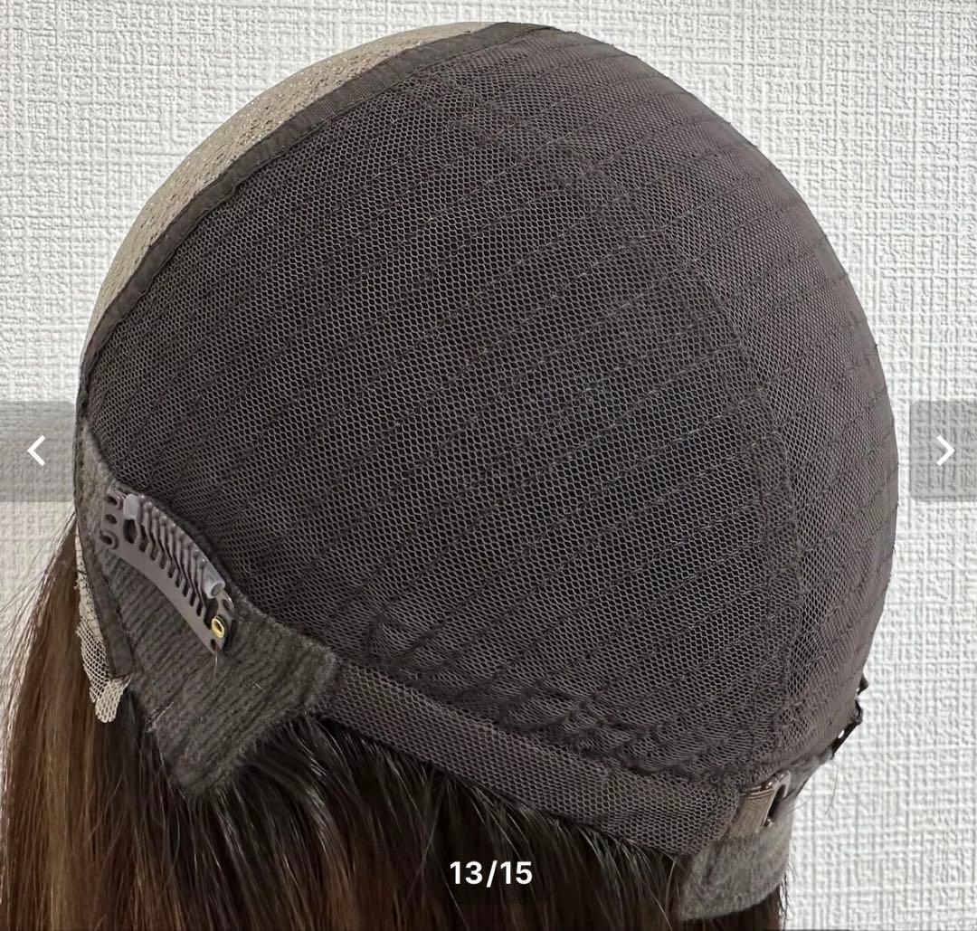 百合子ウィッグ人毛100%・ズレないバンド、絶壁サポートパッド　3点セット