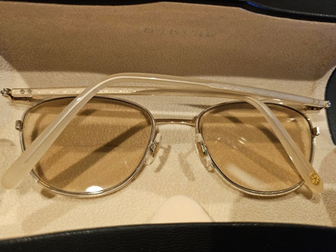 EYEVAN EIIwood ゴールドラウンドサングラス