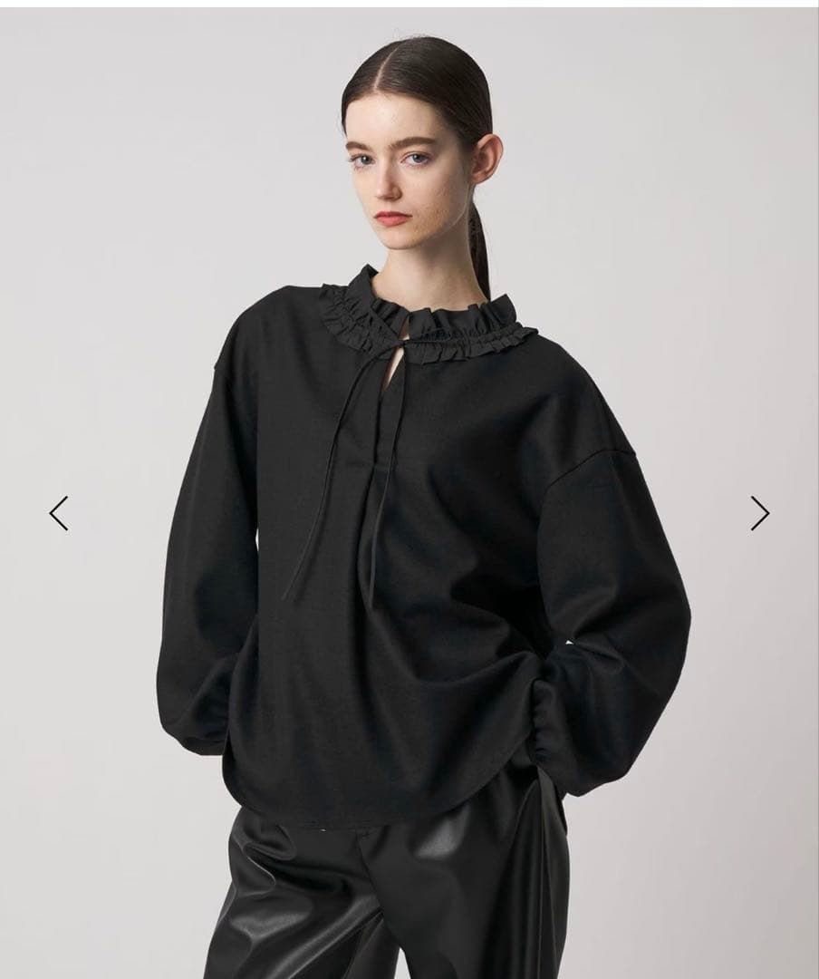 ドゥロワー ギャザーカラーロングスリーブブラウス2025Drawer