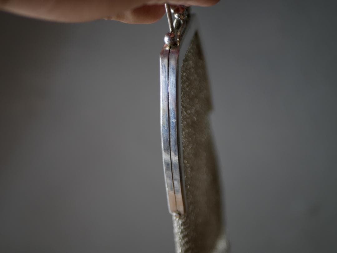 純銀　シャトレーンバッグ　メッシュバッグ　フランスアンティーク　ヨーロッパ