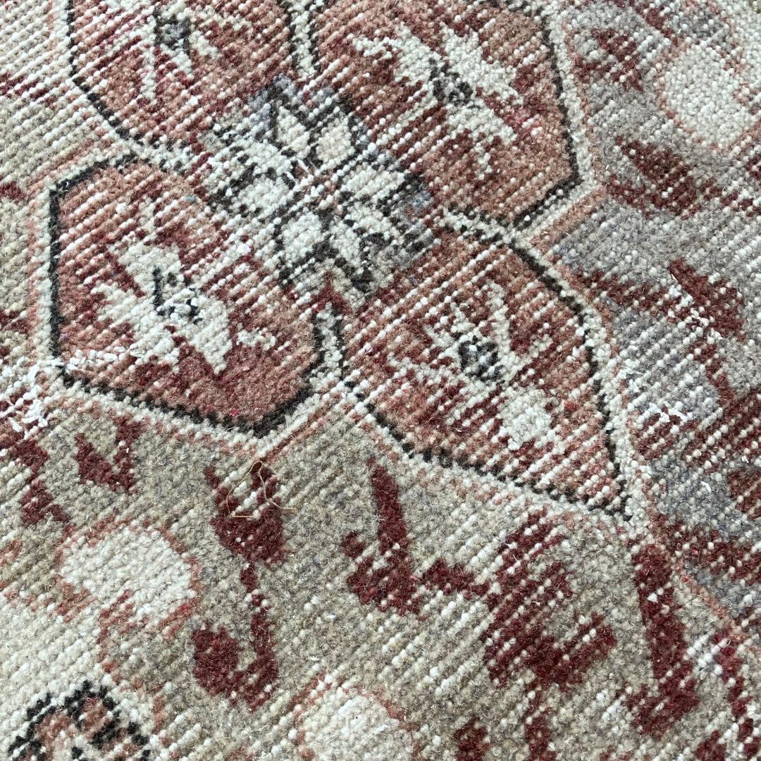 アールデコ調109×146✳︎モーブピンク　クローバー　トルコヴィンテージラグ