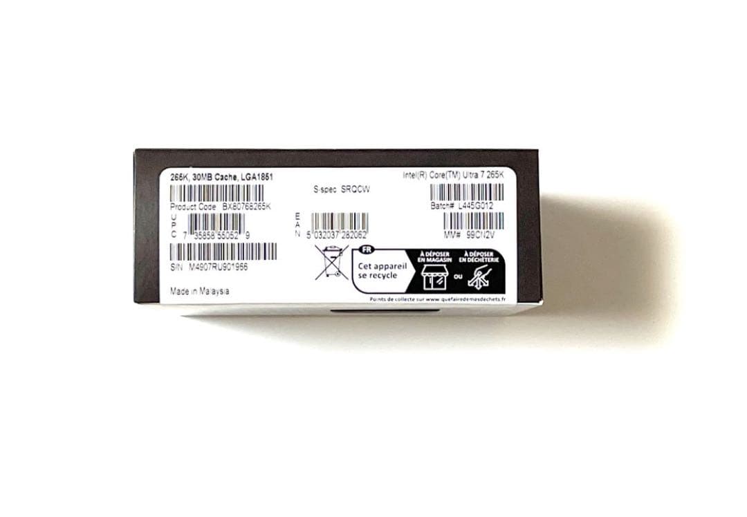 新品未使用　INTEL core ultra7 265K