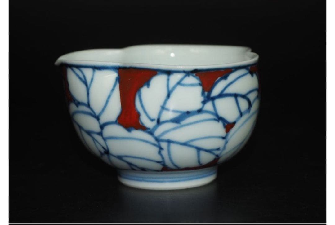 送料無料 京焼　七甫造　色絵青花玉露茶器揃　小振り・手描き・精巧作り　煎茶道具