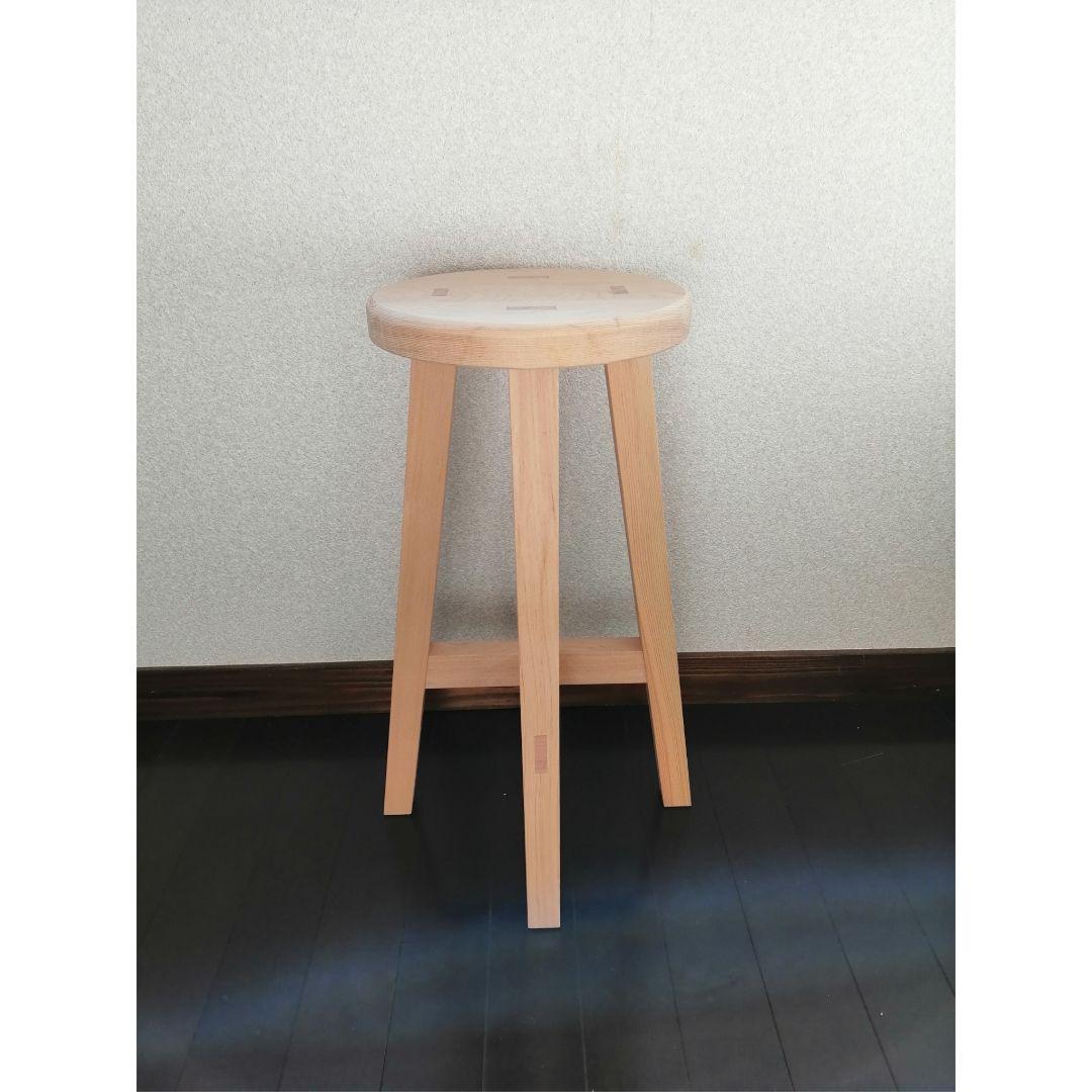 木製スツール　座面幅30cm×高さ52cm　丸椅子　stool