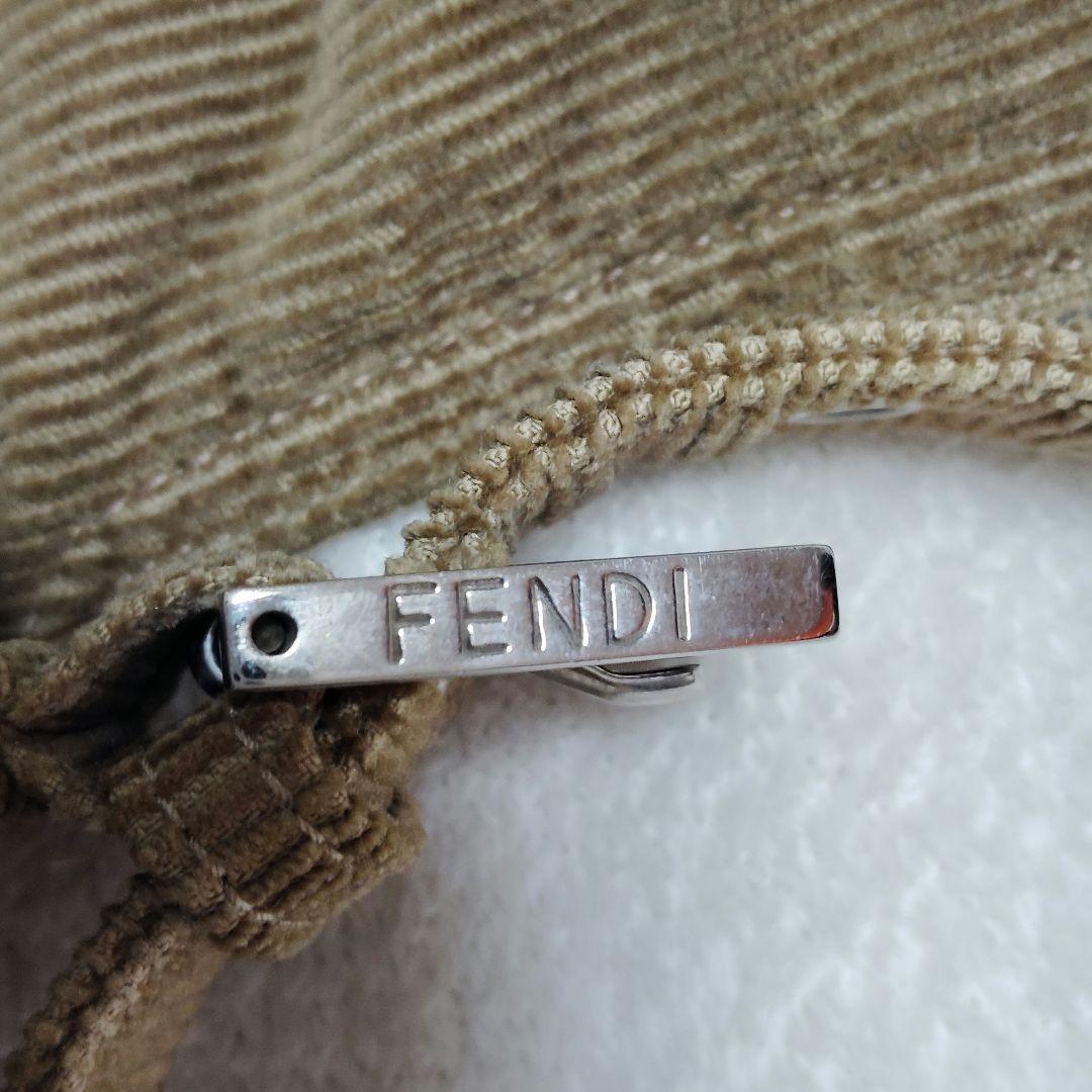 フェンディ　マンマバケット　ワンショルダーバッグ　コーデュロイ　美品　ベージュ