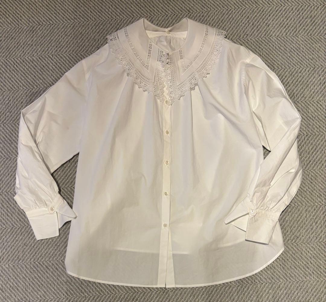 未使用品JOURNALSTANDARDrelumeビッグカラー付ギャザーブラウス