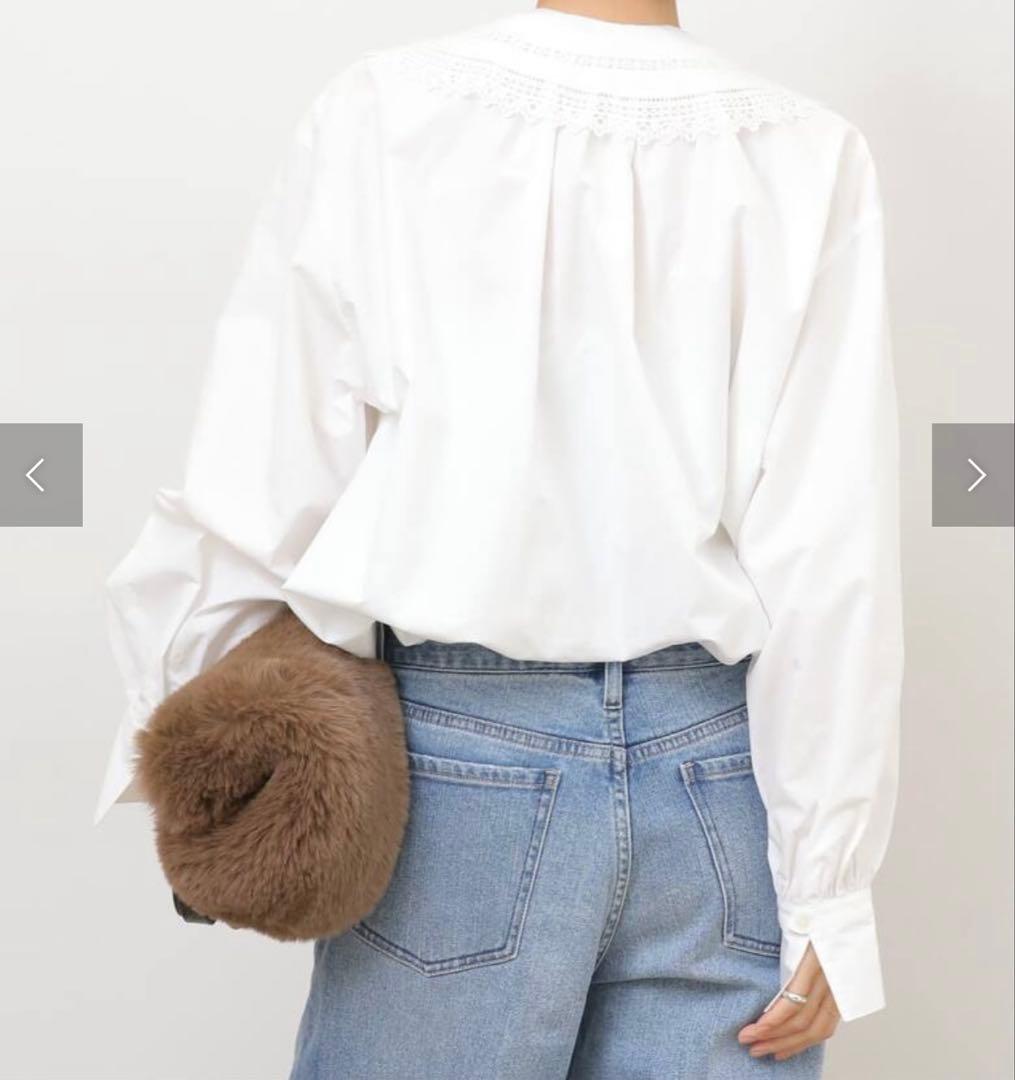 未使用品JOURNALSTANDARDrelumeビッグカラー付ギャザーブラウス