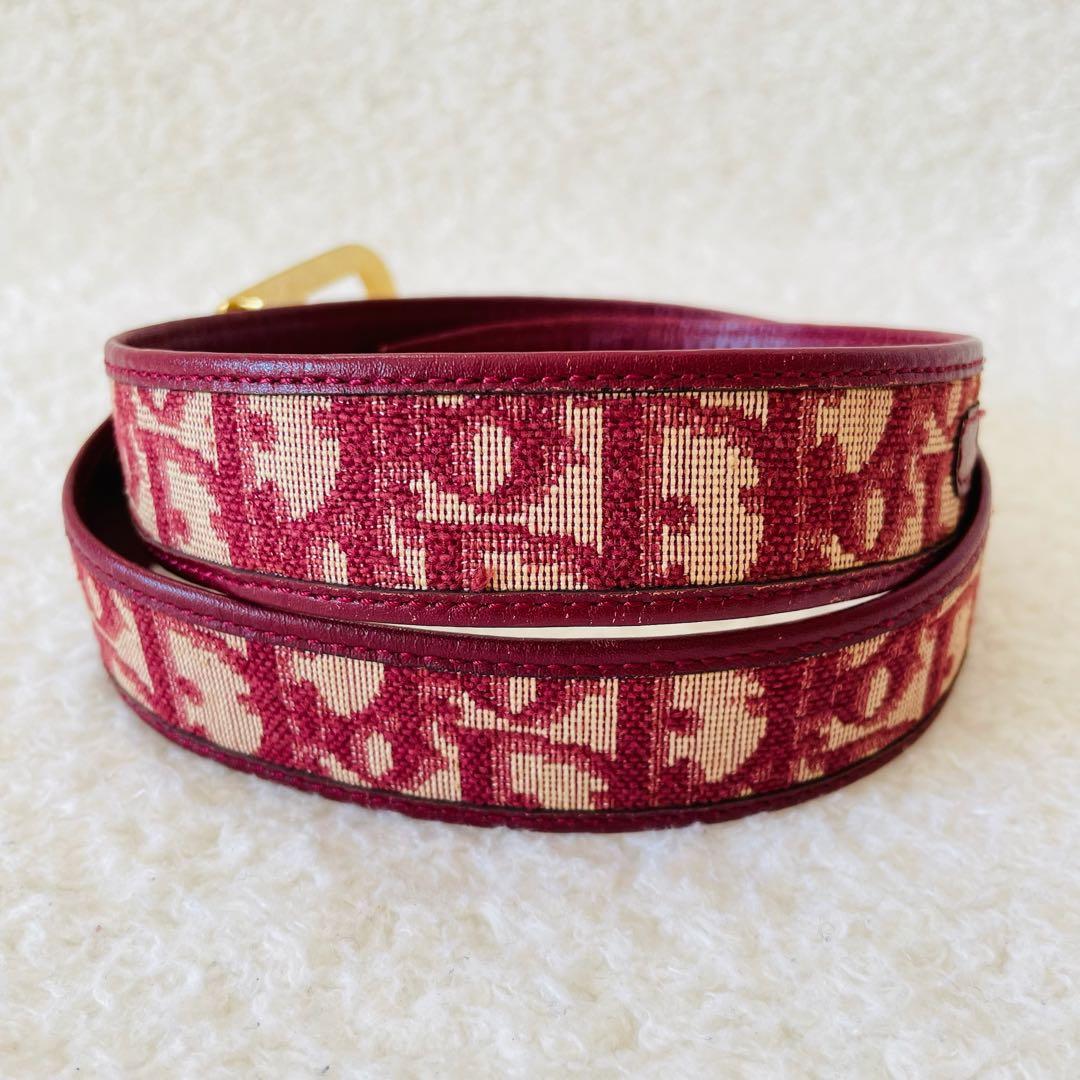 Christian Dior ベルト 赤系 レディース トロッター柄 ディオール