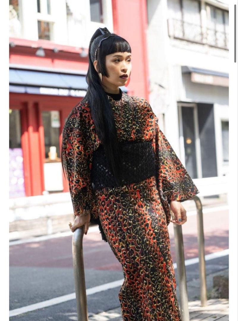 ROBEJAPONICA レオパード柄浴衣・帯女性用単品