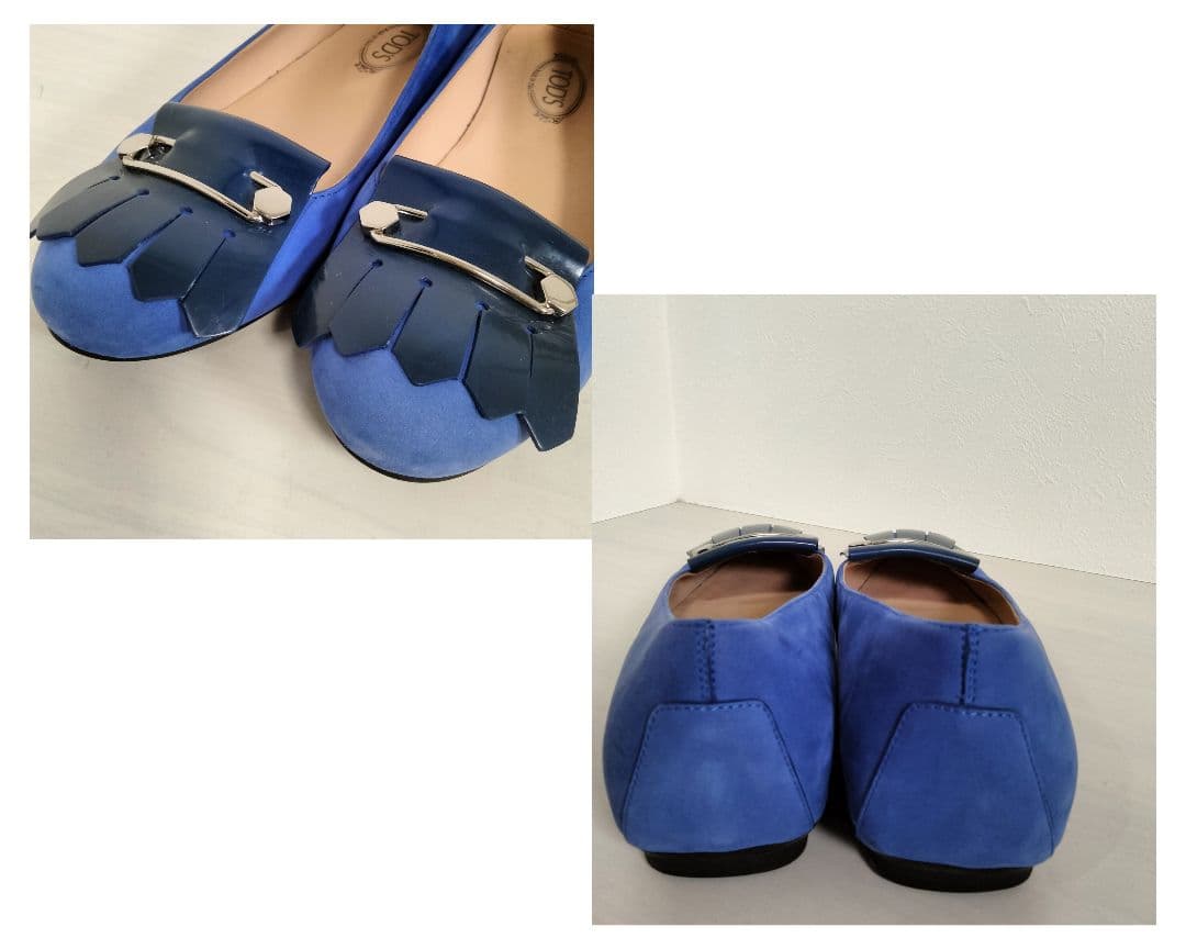TOD'S トッズ パンプス フラット フリンジ ピン スエード 37